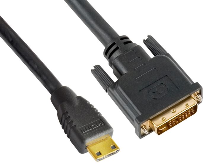 Astrotek Mini HDMI to DVI Cable 60cm - 19 pins Male to 24+1 pins Male 30AWG OD6.0mm Gold Plated Black PVC Jacket RoHS LS ~CBAT-MINIHDMIDVI-1.4 Astrotek Mini HDMI to DVI Cable 60cm - 19 pins Male to 24+1 pins Male 30AWG OD6.0mm Gold Plated Black PVC Jacket RoHS LS ~CBAT-MINIHDMIDVI-1.4
